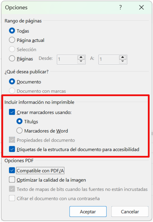 Exportar a PDF accesible