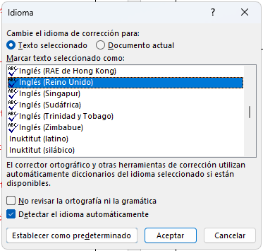 Establecer idioma a fragmento de texto