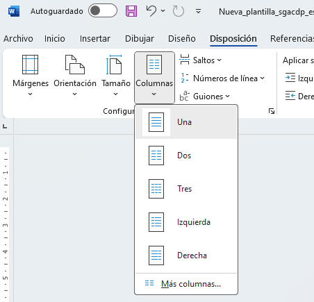 Botón de selección de columnas
