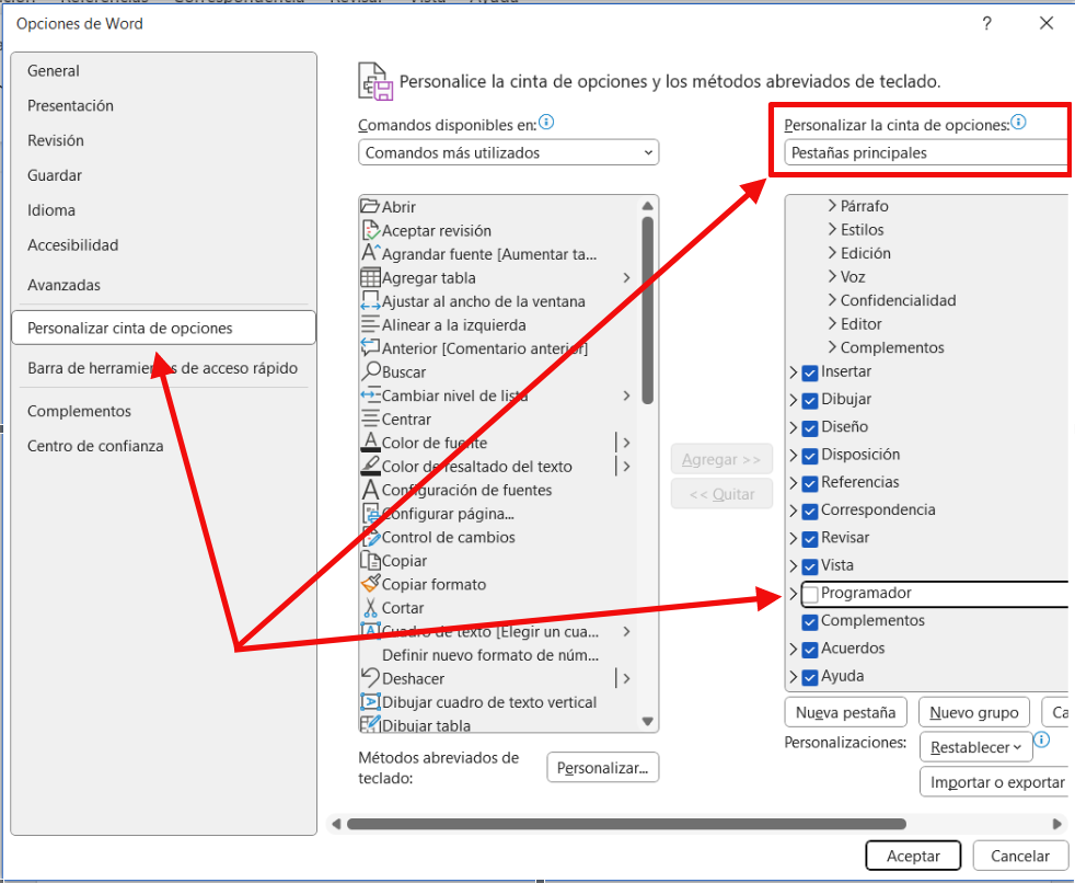Selección del Programador