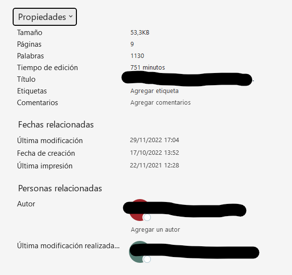 Propiedades del documento