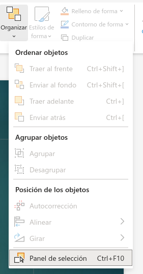 Activación del Panel de selección