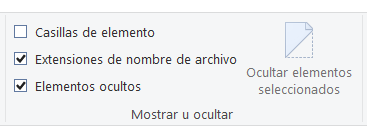 Mostrar extensión de archivos
